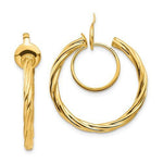 Carregar imagem no visualizador da galeria, 14K Yellow Gold Non Pierced Round Twisted Hoop Clip On Earrings
