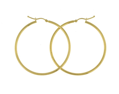 14k yellow gold classic round hoop earrings 44mmx2mm