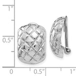 Load image into Gallery viewer, 14k White Gold Non Pierced Clip On Omega Back Quilted Textured Earrings
