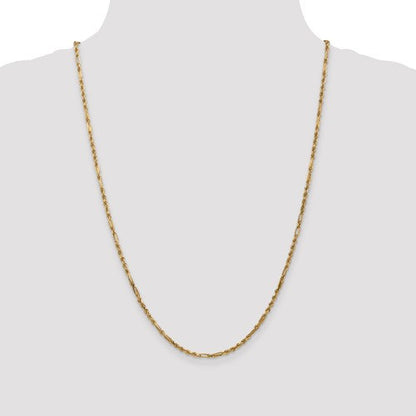 14k yellow gold 2.5mm diamond cut milano rope bracelet anklet necklace pendant chain