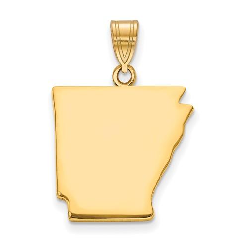 14k gold or sterling silver arkansas ar state pendant charm personalized monogram