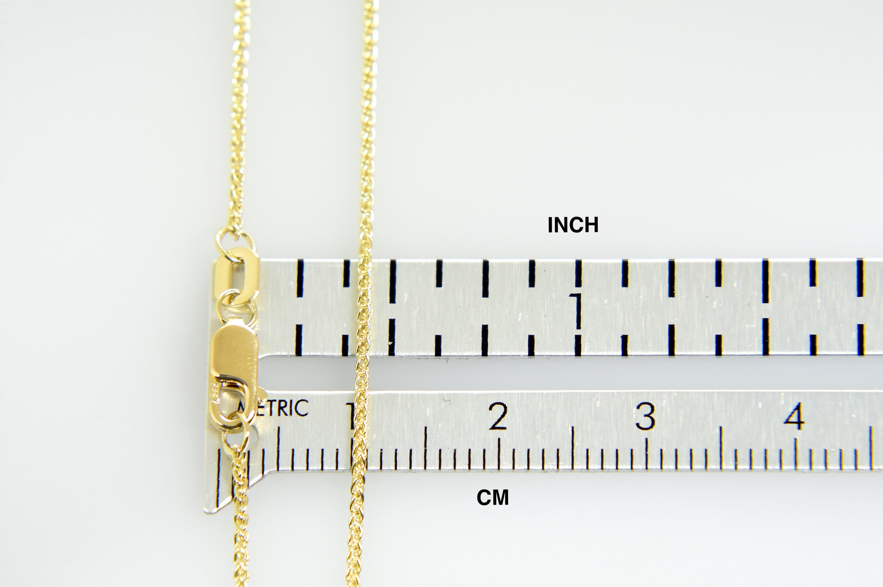 14K Yellow Gold 1mm Spiga Wheat Bracelet Anklet Necklace Pendant Chain