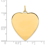 Load image into Gallery viewer, 14k Yellow Gold 24mm Heart Disc Pendant Charm Personalized Monogram Engraved
