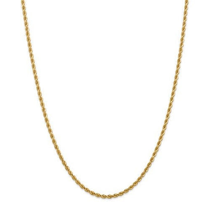 14k solid yellow gold 2.75mm diamond cut rope bracelet anklet choker necklace pendant chain