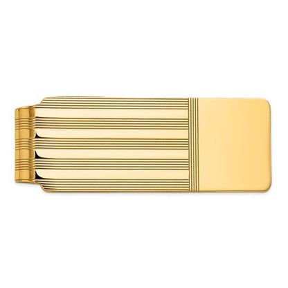 14k solid yellow gold money clip personalized engraved monogram