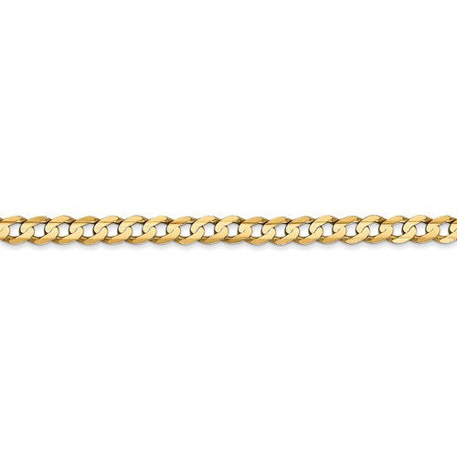 14K Yellow Gold 3.8mm Open Concave Curb Bracelet Anklet Choker Necklace Pendant Chain