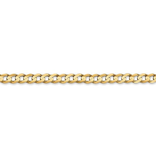 14k yellow gold 3.8mm open concave curb bracelet anklet choker necklace pendant chain