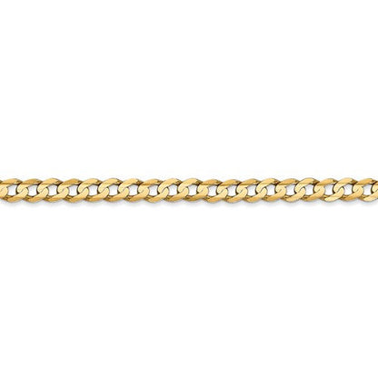 14k yellow gold 3.8mm open concave curb bracelet anklet choker necklace pendant chain