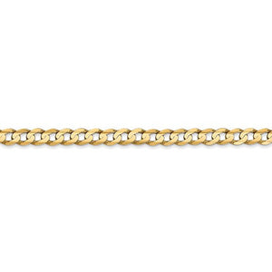 14K Yellow Gold 3.8mm Open Concave Curb Bracelet Anklet Choker Necklace Pendant Chain