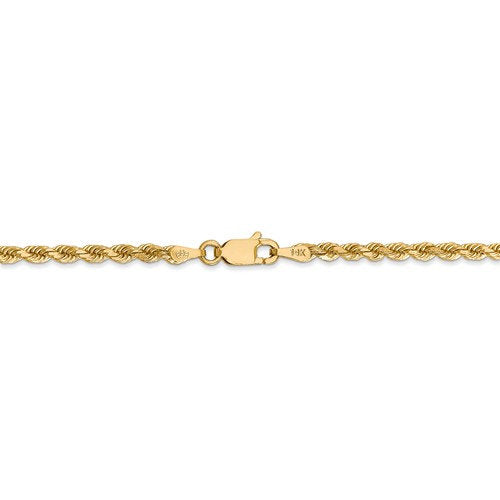 14K Solid Yellow Gold 2.75mm Diamond Cut Rope Bracelet Anklet Choker Necklace Pendant Chain