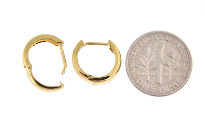 14k yellow gold classic huggie hinged hoop earrings 12mm x 12mm x 5mm