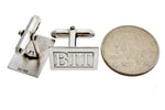 Charger l&#39;image dans la galerie, 14k Yellow 14k White Gold Sterling Silver Rectangle Cufflinks Cuff Links Personalized Monogram
