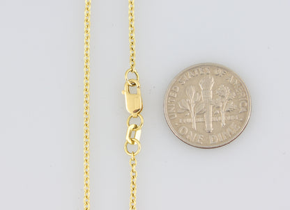 14k yellow gold 1.4mm cable bracelet anklet choker necklace pendant chain