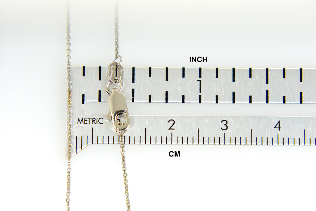 14k white  gold 0.8mm diamond cut cable bracelet anklet choker necklace pendant chain