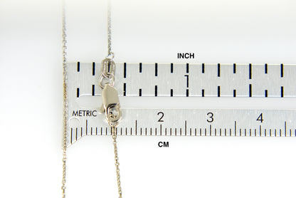 14k white  gold 0.8mm diamond cut cable bracelet anklet choker necklace pendant chain