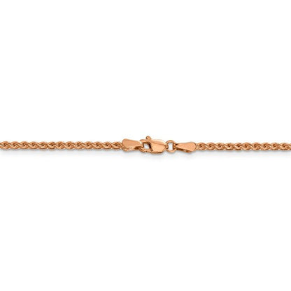 14k rose gold 1.8mm diamond cut spiga wheat bracelet anklet necklace choker pendant chain