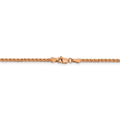 14k rose gold 1.8mm diamond cut spiga wheat bracelet anklet necklace choker pendant chain