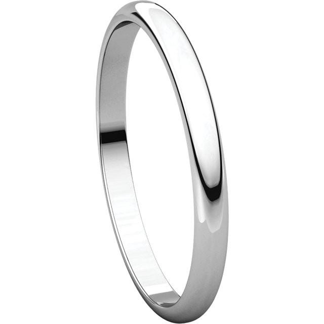14k white gold 2mm wedding anniversary promise ring band half round light