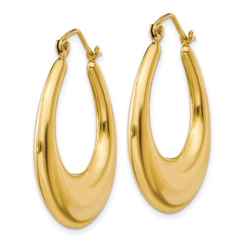 14k yellow gold classic fancy hoop earrings 25mm