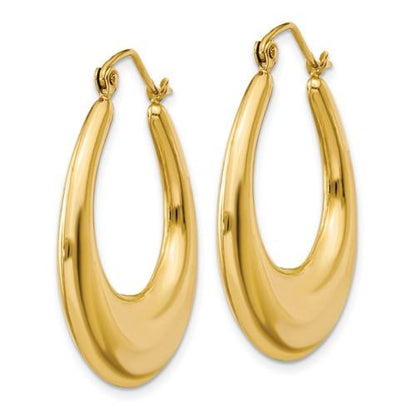14k yellow gold classic fancy hoop earrings 25mm