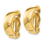 Carregar imagem no visualizador da galeria, 14K Yellow Gold Non Pierced Clip On J Hoop Earrings
