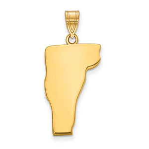 14k gold or sterling silver vermont vt state map pendant charm personalized monogram