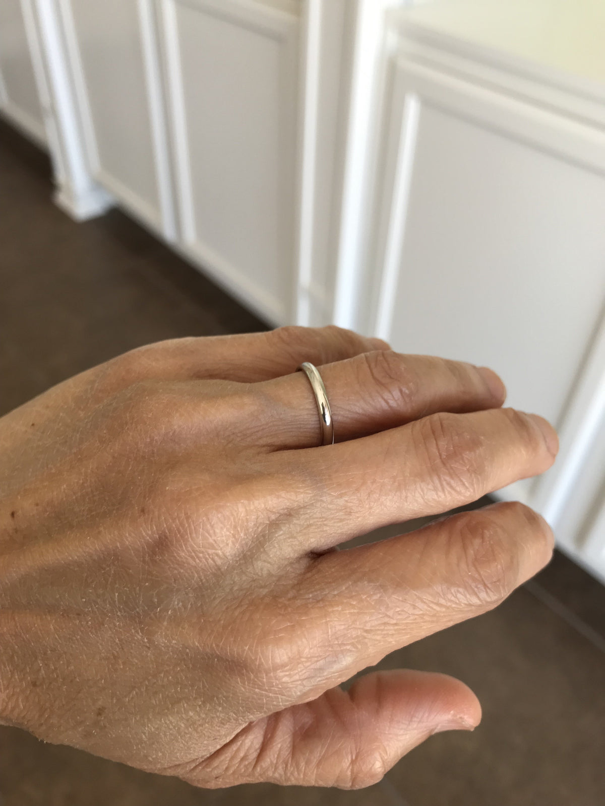 14k white gold 2mm wedding anniversary promise ring band half round light
