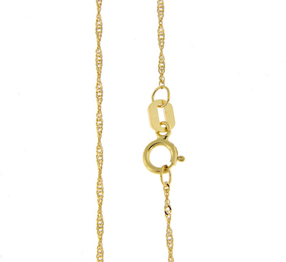 14k yellow gold 1mm singapore twisted bracelet anklet necklace choker pendant chain