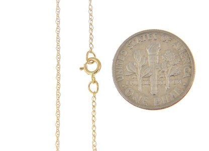 14k yellow gold 0.6mm thin cable rope necklace choker pendant chain