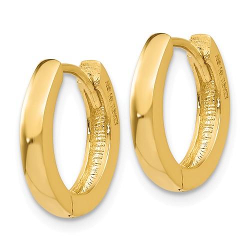 14k yellow gold classic huggie hinged hoop earrings 13mm x 13mm x 2mm