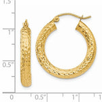 Load image into Gallery viewer, 14k Yellow Gold Diamond Cut Classic Round Hoop Earrings 25mm x 4mm
