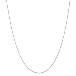 14k White Gold 0.95mm Cable Rope Necklace Choker Pendant Chain