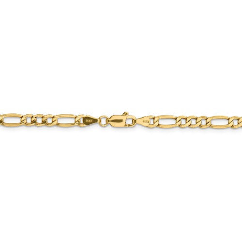 14K Yellow Gold 4.75mm Lightweight Figaro Bracelet Anklet Choker Necklace Chain