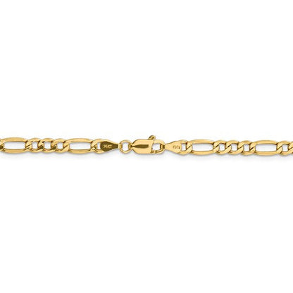 14k yellow gold 4.75mm lightweight figaro bracelet anklet choker necklace chain