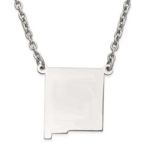 14k gold or sterling silver new mexico nm state name necklace personalized monogram