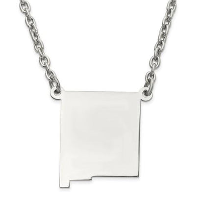 14k gold or sterling silver new mexico nm state name necklace personalized monogram