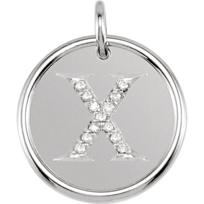 14k yellow rose white gold genuine diamond uppercase letter x initial alphabet pendant charm custom made to order personalized engraved