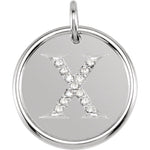 Load image into Gallery viewer, 14K Yellow Rose White Gold Genuine Diamond Uppercase Letter X Initial Alphabet Pendant Charm Custom Made To Order Personalized Engraved
