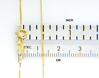 14k yellow gold 0.7mm box bracelet anklet choker necklace pendant chain