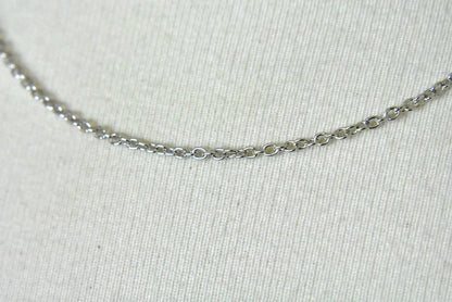 sterling silver rhodium plated 1.95mm cable necklace choker pendant chain
