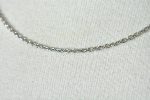 Sterling Silver Rhodium Plated 1.95mm Cable Necklace Choker Pendant Chain