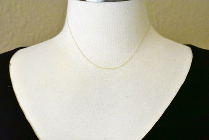 14k yellow gold 0.42mm thin curb bracelet anklet necklace choker pendant chain