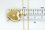 Carica l&#39;immagine nel visualizzatore di Gallery, 14K Solid Yellow Gold 19mm Heart .02 CTW Diamond Locket Pendant Charm Engraved Personalized Monogram
