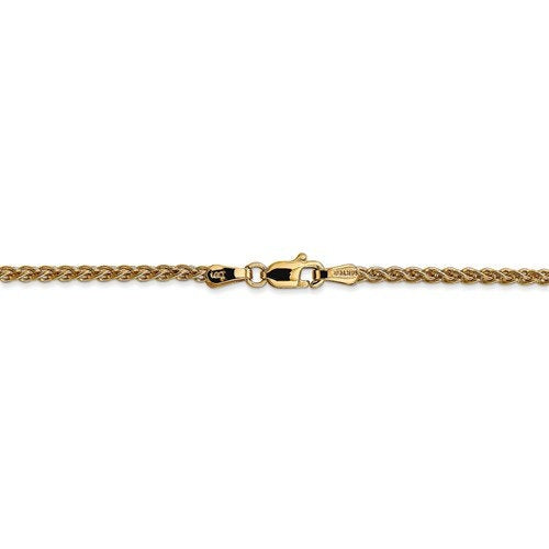 14k yellow gold 2mm spiga wheat bracelet anklet necklace pendant chain