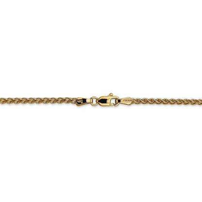 14k yellow gold 2mm spiga wheat bracelet anklet necklace pendant chain