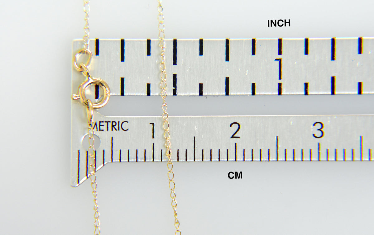 14k yellow gold 0.42mm thin curb bracelet anklet necklace choker pendant chain