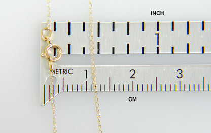 14k yellow gold 0.42mm thin curb bracelet anklet necklace choker pendant chain