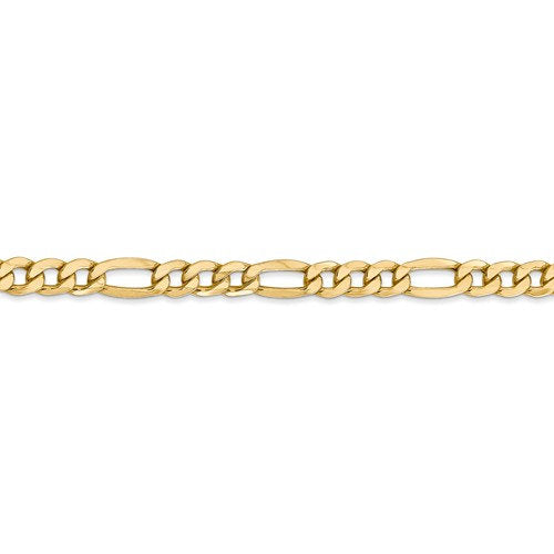 14K Yellow Gold 5.75mm Lightweight Figaro Bracelet Anklet Choker Necklace Chain