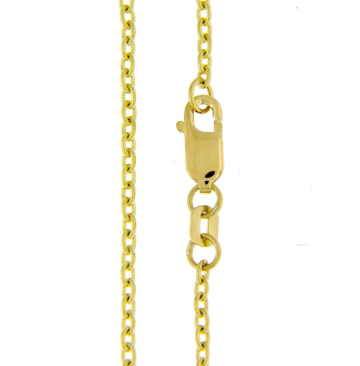 14k yellow gold 2mm cable bracelet anklet choker necklace pendant chain lobster clasp