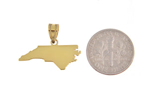 14K Gold or Sterling Silver North Carolina NC State Map Pendant Charm Personalized Monogram